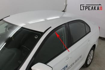 Дефлекторы окон 2D Стрелка11 Volkswagen Polo Mk6 лифтбек (2020-2022) (черные)