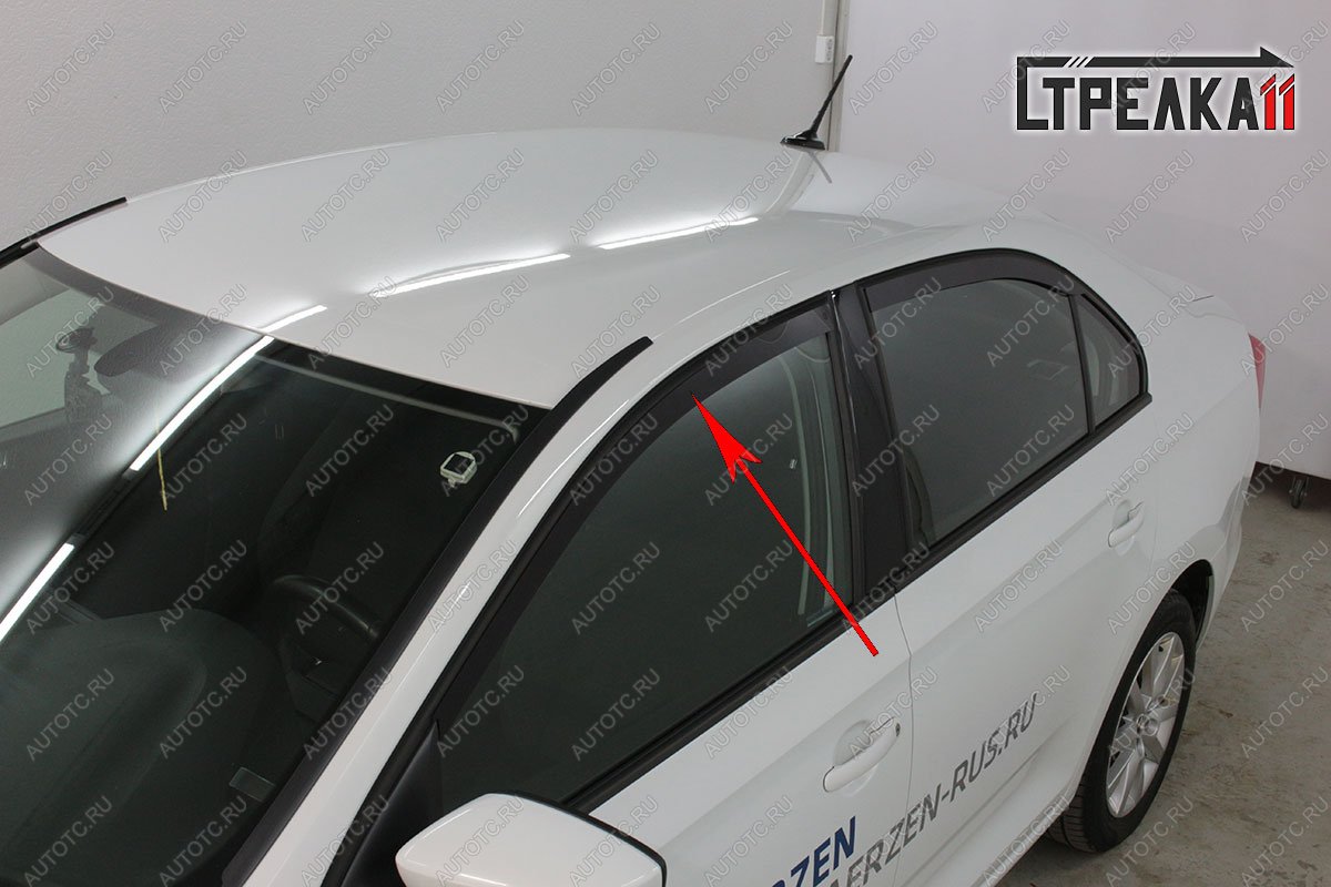 3 799 р. Дефлекторы окон 2D Стрелка11 Skoda Rapid NH3 рестайлинг лифтбэк (2017-2020) (черные)  с доставкой в г. Кемерово
