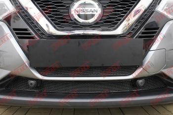 3 799 р. Защита радиатора (низ 2 части) Стрелка11 Стандарт Nissan Qashqai 2 J11 рестайлинг (2017-2022) (черная)  с доставкой в г. Кемерово. Увеличить фотографию 1