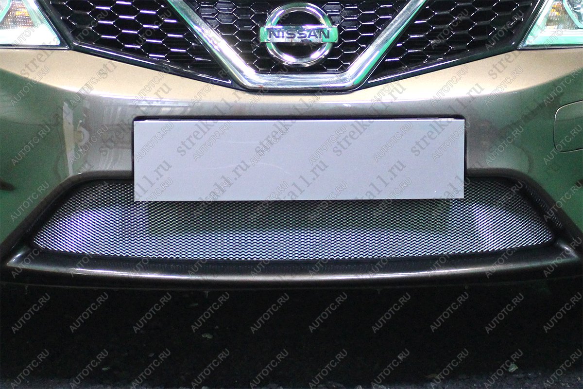 3 599 р. Защита радиатора Стрелка11 Стандарт  Nissan Tiida  2 хэтчбек (2011-2019) C12 (хром)  с доставкой в г. Кемерово