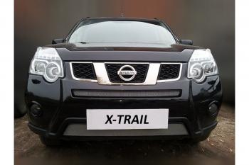 3 199 р. Защита радиатора (низ) Стрелка11 Стандарт  Nissan X-trail  2 T31 (2010-2015) рестайлинг (хром)  с доставкой в г. Кемерово. Увеличить фотографию 2