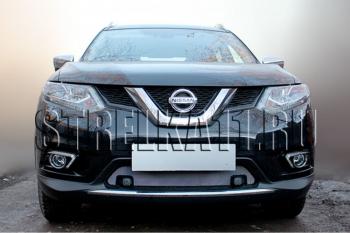 3 199 р. Защита радиатора (с парктроником низ) Стрелка11 Стандарт Nissan X-trail 3 T32 дорестайлинг (2013-2018) (хром)  с доставкой в г. Кемерово. Увеличить фотографию 2
