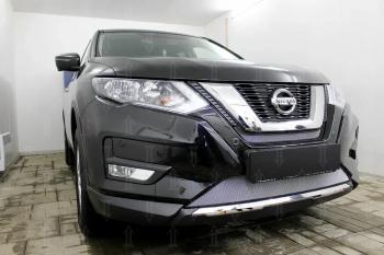 3 299 р. Защита радиатора (низ) Стрелка11 Стандарт  Nissan X-trail  3 T32 (2017-2022) рестайлинг (хром)  с доставкой в г. Кемерово. Увеличить фотографию 2