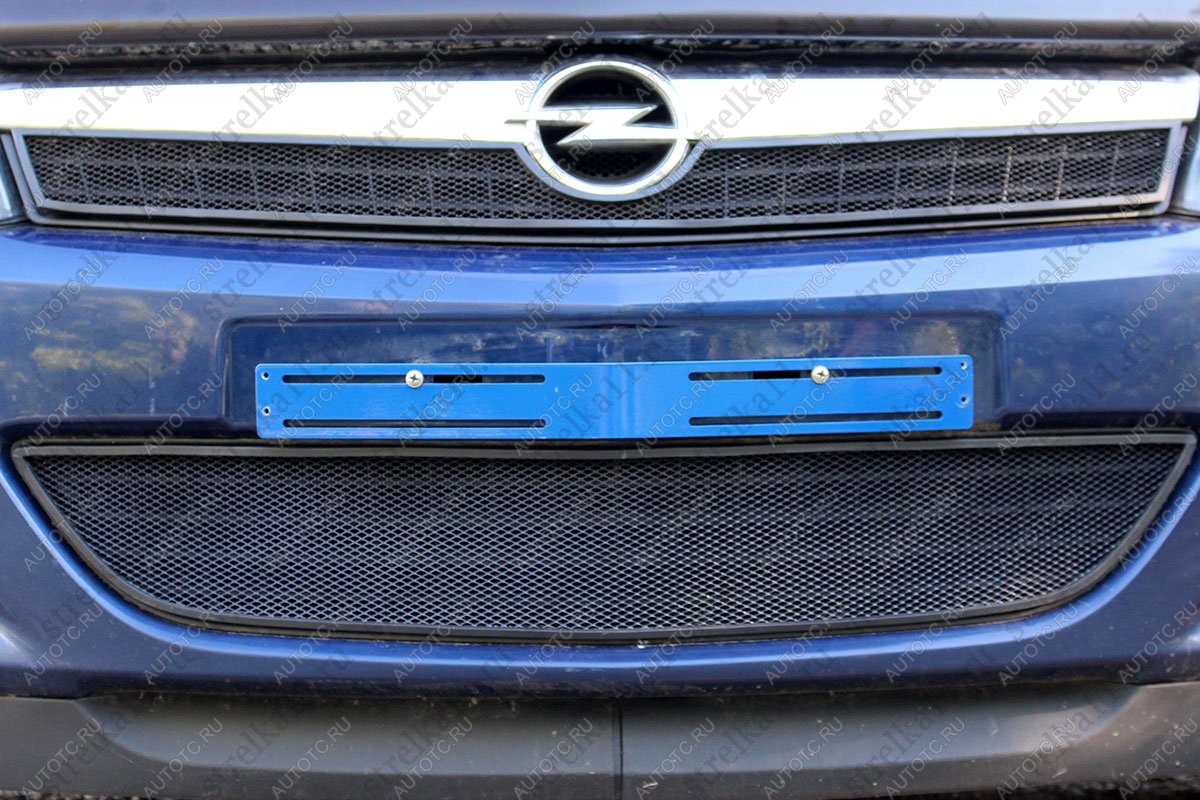 3 599 р. Защита радиатора (верх) Стандарт  Opel Astra  H (2007-2015) хэтчбек 5дв рестайлинг (черная)  с доставкой в г. Кемерово