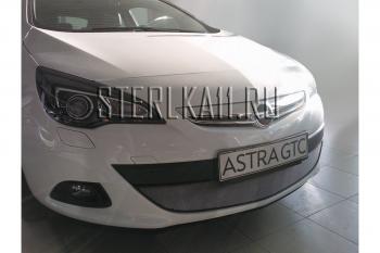 2 999 р. Защита радиатора Стрелка11 Стандарт Opel Astra J GTC (2011-2018) (черная)  с доставкой в г. Кемерово. Увеличить фотографию 2