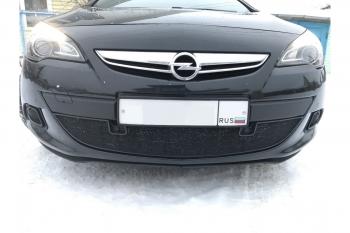 2 999 р. Защита радиатора Стрелка11 Стандарт Opel Astra J GTC (2011-2018) (черная)  с доставкой в г. Кемерово. Увеличить фотографию 3