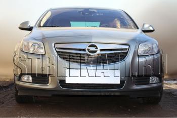 3 689 р. Защита радиатора Стрелка11 Стандарт Opel Insignia A дорестайлинг седан (2008-2013) (черная)  с доставкой в г. Кемерово. Увеличить фотографию 2
