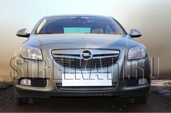 4 349 р. Защита радиатора Стрелка11 Стандарт  Opel Insignia ( A,  А) (2008-2013) дорестайлинг седан, дорестайлинг универсал, дорестайлинг, хэтчбэк (хром)  с доставкой в г. Кемерово. Увеличить фотографию 2