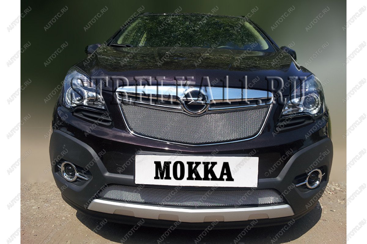 3 299 р. Защита радиатора (низ) Стрелка11 Стандарт  Opel Mokka (2012-2016)  дорестайлинг (хром)  с доставкой в г. Кемерово