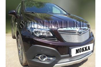 3 299 р. Защита радиатора (низ) Стрелка11 Стандарт  Opel Mokka (2012-2016)  дорестайлинг (хром)  с доставкой в г. Кемерово. Увеличить фотографию 2