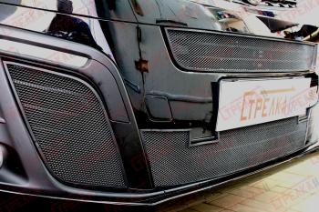 Защита радиатора (центр, низ) Стрелка11 Стандарт Opel Zafira Life  С (2019-2025) (черные)