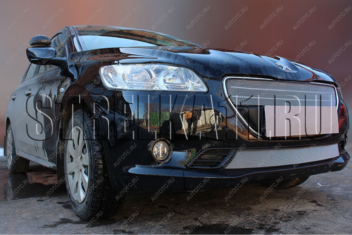3 079 р. Защита радиатора (низ) Стрелка11 Стандарт  Peugeot 301 (2012-2017) (хром)  с доставкой в г. Кемерово