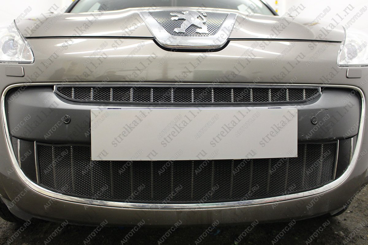 3 279 р. Защита радиатора (низ) Стрелка11 Стандарт Peugeot 4007 (2007-2012) (черная)  с доставкой в г. Кемерово