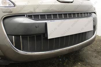3 279 р. Защита радиатора (низ) Стрелка11 Стандарт Peugeot 4007 (2007-2012) (черная)  с доставкой в г. Кемерово. Увеличить фотографию 2