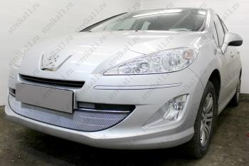 4 629 р. Защита радиатора (3 части) Стрелка11 Стандарт  Peugeot 408 (2010-2017)  дорестайлинг (хром)  с доставкой в г. Кемерово. Увеличить фотографию 2