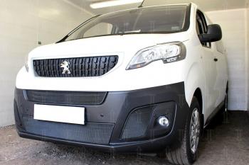 5 949 р. Защита радиатора (2 части центральные) Стрелка11 Стандарт Peugeot Expert K0 цельнометаллический фургон дорестайлинг (2016-2024) (черная)  с доставкой в г. Кемерово. Увеличить фотографию 3