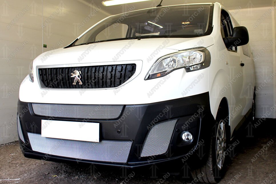 6 249 р. Защита радиатора (2 части центральные) Стрелка11 Стандарт  Peugeot Expert  K0 (2016-2024) цельнометаллический фургон дорестайлинг (хром)  с доставкой в г. Кемерово