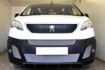 6 249 р. Защита радиатора (2 части центральные) Стрелка11 Стандарт  Peugeot Expert  K0 (2016-2024) цельнометаллический фургон дорестайлинг (хром)  с доставкой в г. Кемерово. Увеличить фотографию 3