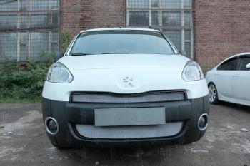 5 999 р. Защита радиатора (2 части) Стрелка11 Стандарт  Peugeot Partner  B9 (2012-2015) 1-ый рестайлинг (хром)  с доставкой в г. Кемерово. Увеличить фотографию 2