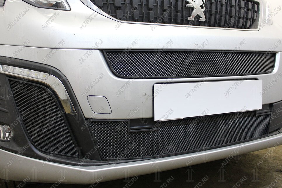 5 699 р. Защита радиатора (середина, низ) Стрелка11 Стандарт Peugeot Traveller K0 L2 дорестайлинг (2016-2024) (черная)  с доставкой в г. Кемерово