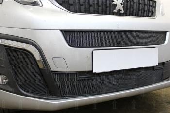 3 579 р. Защита радиатора (боковые) Стрелка11 Стандарт Peugeot Traveller K0 L2 дорестайлинг (2016-2024) (черная)  с доставкой в г. Кемерово. Увеличить фотографию 2