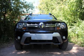 2 899 р. Защита радиатора (низ) Стрелка11 Стандарт Renault Duster HS рестайлинг (2015-2021) (черная)  с доставкой в г. Кемерово. Увеличить фотографию 3
