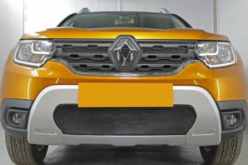 3 599 р. Защита радиатора (низ) Стрелка11 Стандарт Renault Duster HM рестайлинг (2021-2024) (черная)  с доставкой в г. Кемерово. Увеличить фотографию 4