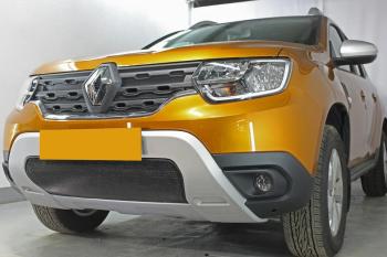 3 599 р. Защита радиатора (низ) Стрелка11 Стандарт Renault Duster HM рестайлинг (2021-2024) (черная)  с доставкой в г. Кемерово. Увеличить фотографию 3