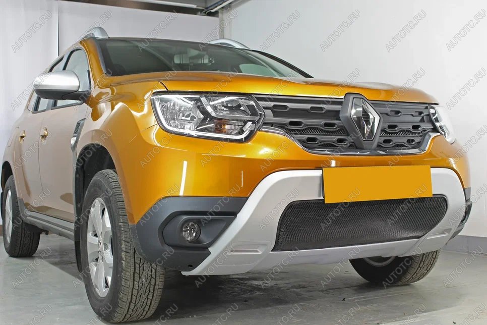 3 599 р. Защита радиатора (низ) Стрелка11 Стандарт Renault Duster HM рестайлинг (2021-2024) (черная)  с доставкой в г. Кемерово