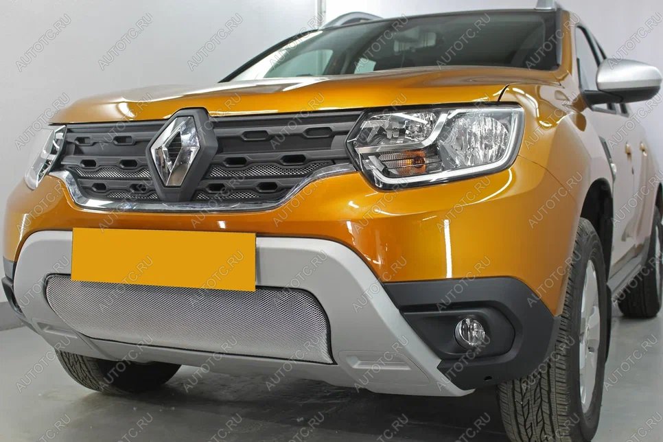 4 719 р. Защита радиатора (низ) Стрелка11 Стандарт  Renault Duster  HM (2021-2024) рестайлинг (хром)  с доставкой в г. Кемерово