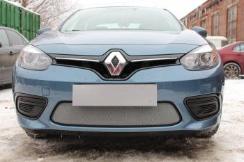 2 799 р. Защита радиатора (верх) Стрелка11 Стандарт  Renault Fluence (2012-2016) рестайлинг (хром)  с доставкой в г. Кемерово. Увеличить фотографию 2