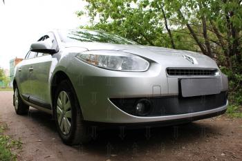 2 349 р. Защита радиатора (верх) Стрелка11 Стандарт Renault Fluence дорестайлинг (2010-2012) (черная)  с доставкой в г. Кемерово. Увеличить фотографию 2