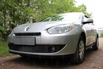 2 349 р. Защита радиатора (верх) Стрелка11 Стандарт Renault Fluence дорестайлинг (2010-2012) (черная)  с доставкой в г. Кемерово. Увеличить фотографию 3