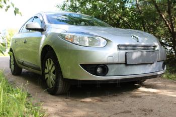 3 199 р. Защита радиатора (низ) Стрелка11 Стандарт  Renault Fluence (2010-2012) дорестайлинг (хром)  с доставкой в г. Кемерово. Увеличить фотографию 2