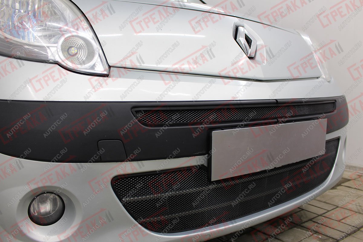 3 689 р. Защита радиатора (низ) Стрелка11 Стандарт Renault Kangoo KW0 дорестайлинг (2008-2013) (черная)  с доставкой в г. Кемерово