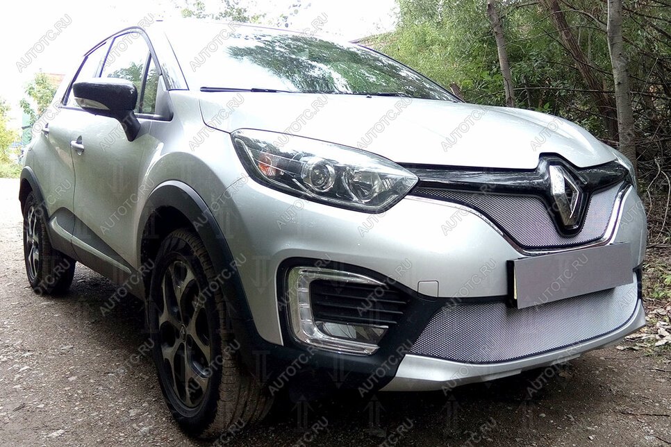 3 499 р. Защита радиатора (верх) Стрелка11 Стандарт  Renault Kaptur (2016-2020) дорестайлинг (хром)  с доставкой в г. Кемерово