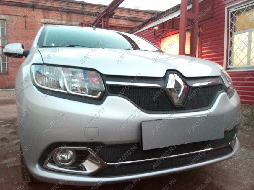 4 549 р. Защита радиатора (Privilege, Luxe Privilege) (низ) Стрелка11 Стандарт  Renault Logan  2 (2014-2018) дорестайлинг (черная)  с доставкой в г. Кемерово