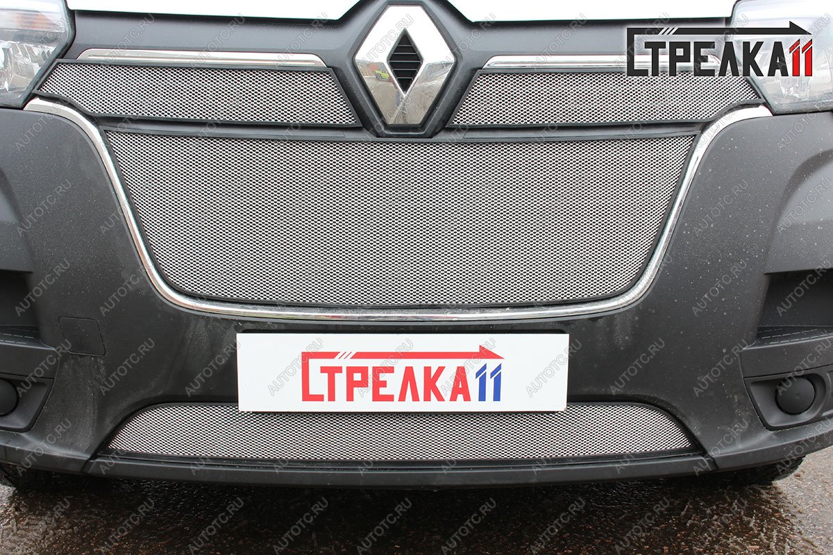 10 249 р. Защита радиатора (4 части) Стандарт  Renault Master  FV,JV (2019-2025) фургон 2-ой рестайлинг (хром)  с доставкой в г. Кемерово