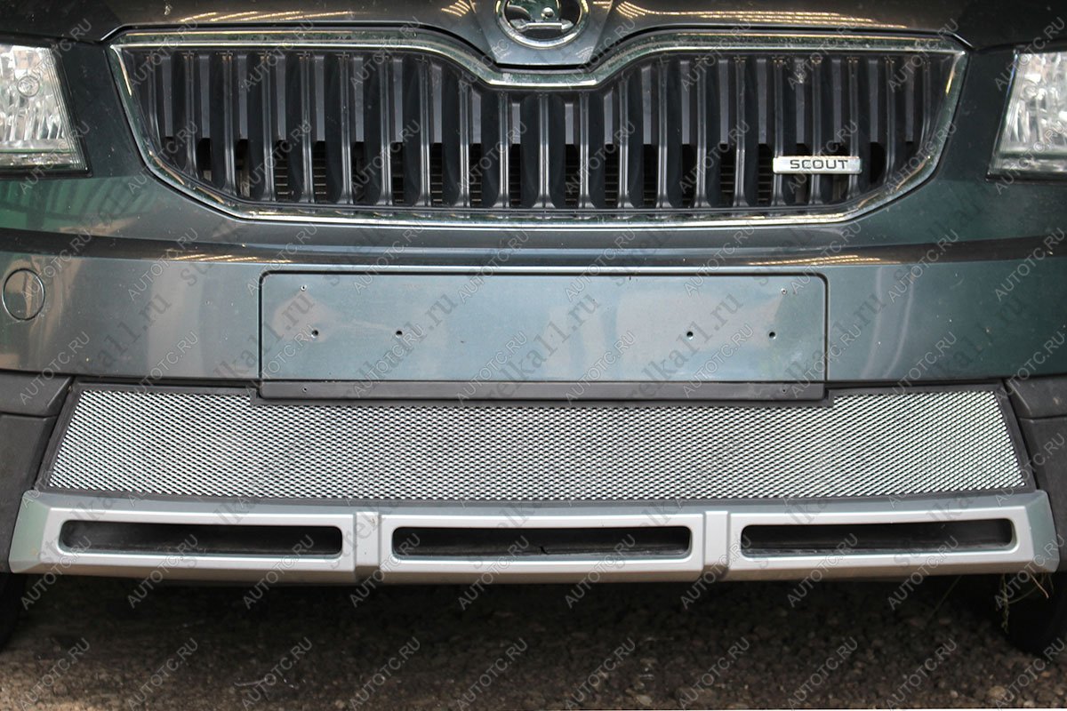 3 099 р. Защита радиатора Стрелка11 Стандарт  Skoda Octavia  A7 (2012-2017) дорестайлинг лифтбэк, дорестайлинг универсал (хром)  с доставкой в г. Кемерово