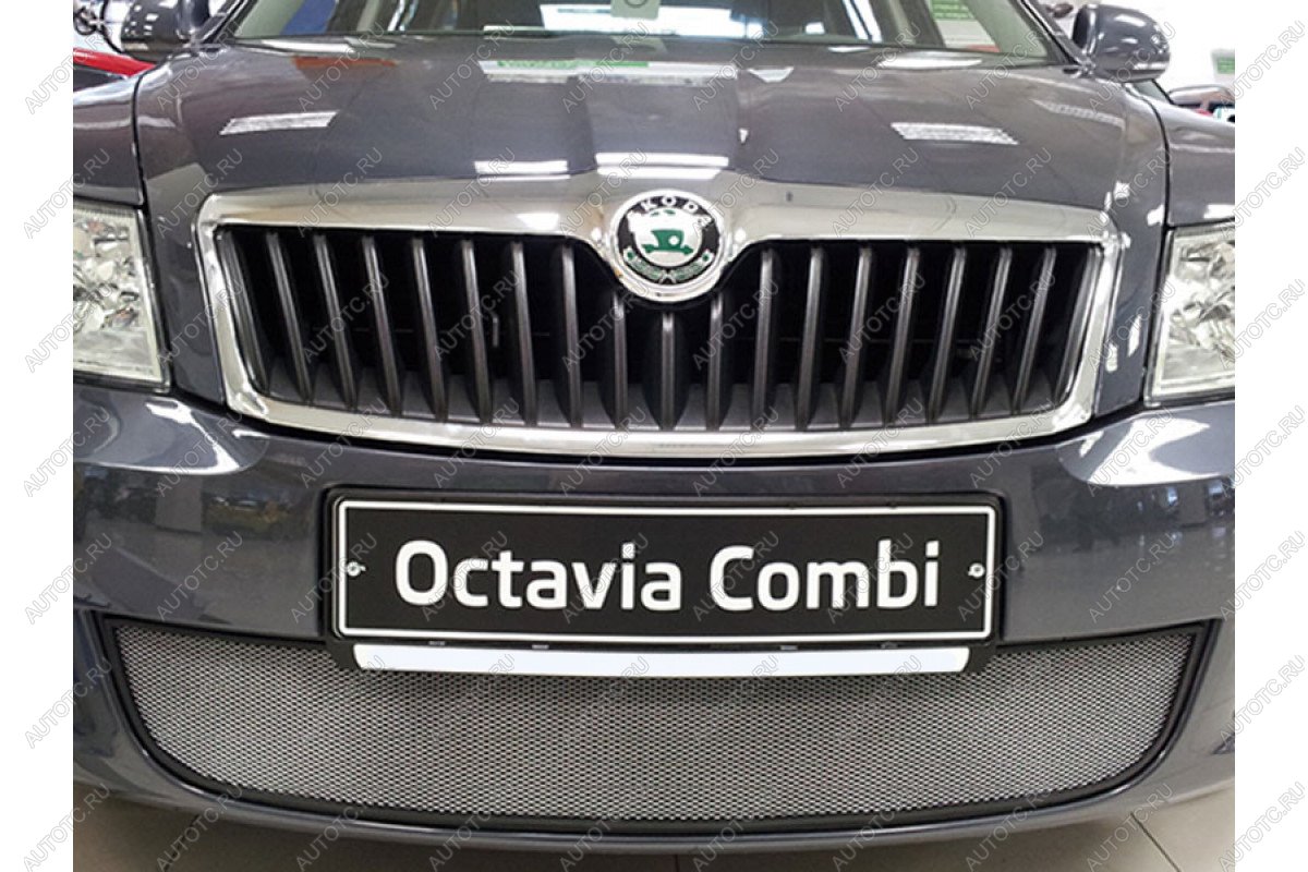 3 079 р. Защита радиатора Стрелка11 Стандарт  Skoda Octavia  A5 (2008-2013) лифтбэк рестайлинг, рестайлинг универсал (хром)  с доставкой в г. Кемерово