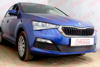3 089 р. Защита радиатора (низ) Стрелка11 Стандарт Skoda Rapid MK2 (2019-2025) (черная)  с доставкой в г. Кемерово. Увеличить фотографию 2
