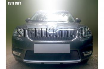3 169 р. Защита радиатора (City) Стрелка11 Стандарт Skoda Yeti (2013-2018) (черная)  с доставкой в г. Кемерово. Увеличить фотографию 2