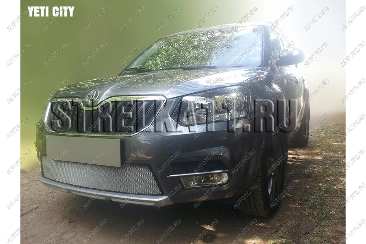 3 299 р. Защита радиатора (City) Стрелка11 Стандарт  Skoda Yeti (2013-2018) (хром)  с доставкой в г. Кемерово