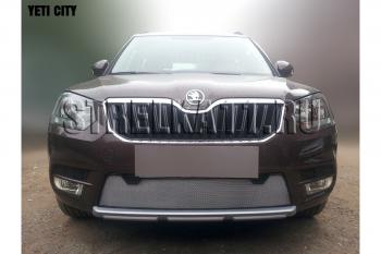 3 299 р. Защита радиатора (City) Стрелка11 Стандарт  Skoda Yeti (2013-2018) (хром)  с доставкой в г. Кемерово. Увеличить фотографию 2