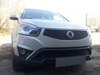 3 089 р. Защита радиатора (низ) Стрелка11 Стандарт  SSANGYONG Actyon (2013-2021) рестайлинг (черная)  с доставкой в г. Кемерово. Увеличить фотографию 3