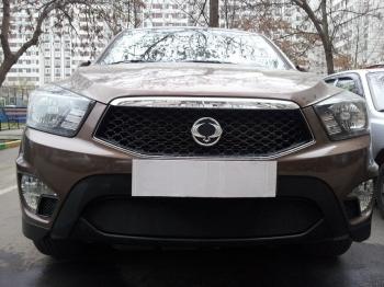 2 899 р. Защита радиатора Стрелка11 Стандарт SSANGYONG Actyon Sport (2012-2025) (черная)  с доставкой в г. Кемерово. Увеличить фотографию 2