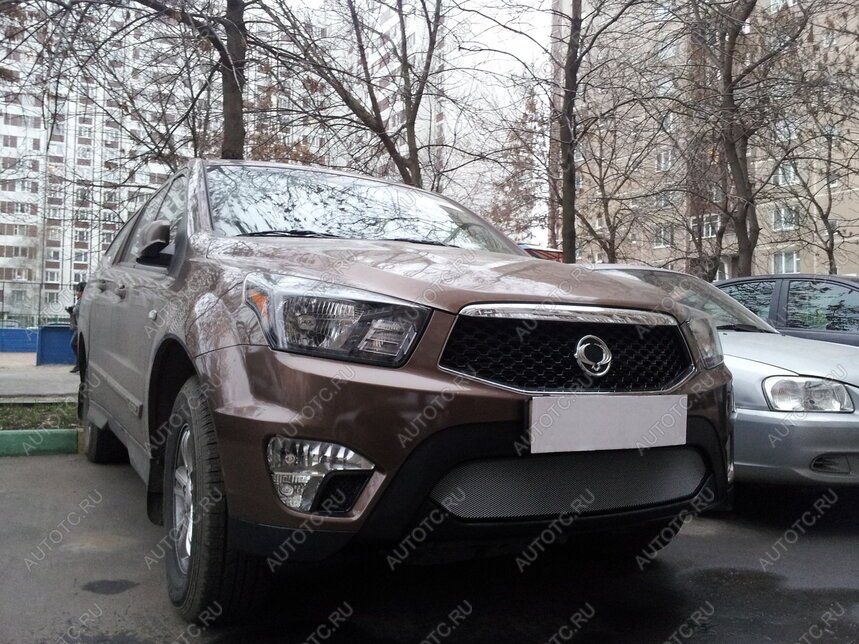 3 079 р. Защита радиатора Стрелка11 Стандарт  SSANGYONG Actyon Sport (2012-2025) (хром)  с доставкой в г. Кемерово