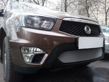 3 079 р. Защита радиатора Стрелка11 Стандарт  SSANGYONG Actyon Sport (2012-2025) (хром)  с доставкой в г. Кемерово. Увеличить фотографию 2