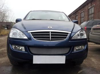 3 079 р. Защита радиатора Стрелка11 Стандарт  SSANGYONG Kyron (2005-2007) дорестайлинг (хром)  с доставкой в г. Кемерово. Увеличить фотографию 2