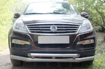 Защита радиатора Стрелка11 Стандарт SSANGYONG Rexton Y250 (2006-2012) (черная)
